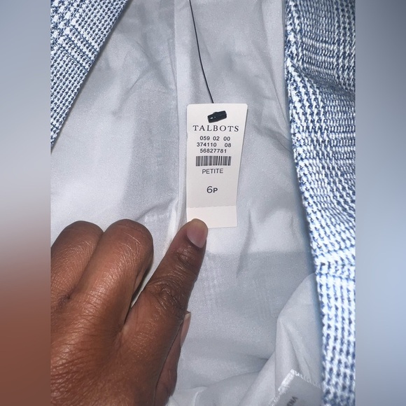 NWT Talbots Blue and White Checkered Pants size 6 Petite - Picture 6 of 7